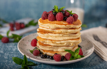 Fluffy american pancakes