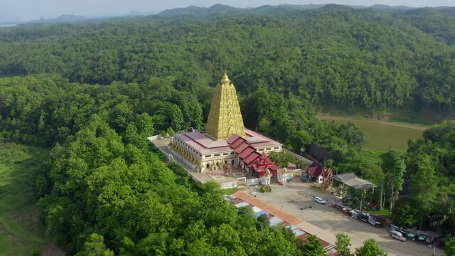 Chedi Phutthakhaya or Puttakaya Pagoda, Wat wang Wiwekaram or wat luang pho uttama in Sangkhlaburi, Kanchanaburi, Thailand