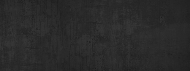Black anthracite stone concrete texture background panorama banner long.