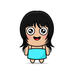 Cute girls mascot design kawaii
