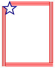 American abstract flag border frame with empty space for your text.	
