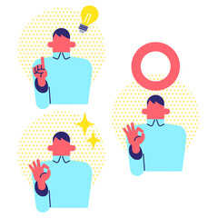 男性従業員のための3つの前向きなポーズ