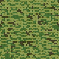 Army pixel camouflage. Clothes for hunting, work, fishing. Protective print. Vector.