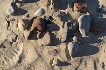 stones in the sand