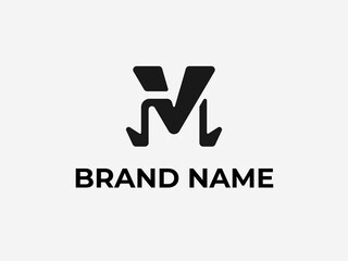 MV, m logo, v logo, company logo design 