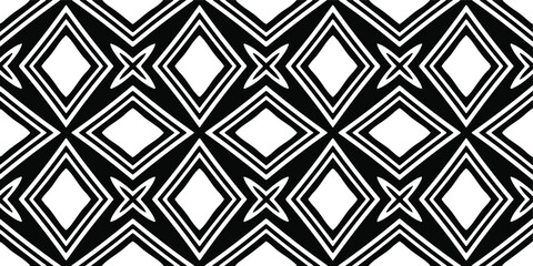  floral seamless pattern background.Geometric ornament for wallpapers and backgrounds. Black and white pattern.
