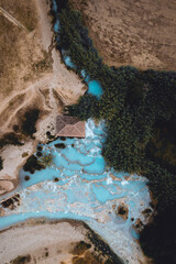 Saturnia thermal pool, Tuscany Italy. The thermal sulphurous water of Saturnia