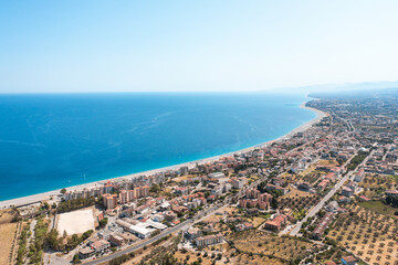 Fototapeta premium Aerial view of Gioiosa Marina on Summer