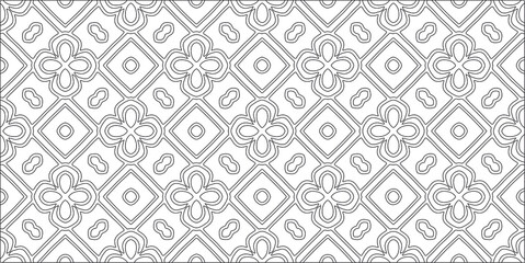 Vector geometric pattern. Repeating elements stylish background abstract ornament for wallpapers and backgrounds. Black and white pattern.