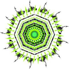 Grunge cover with arrow elements in dark and green tones on white.  Abstract object for background and textures, holidays and events, invitation cards, prints, wallpaper, textiles, etc.  