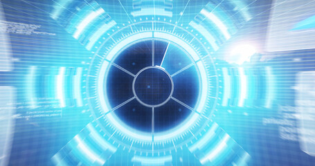 Image of scope scanning, statistics recording and data processing on screens