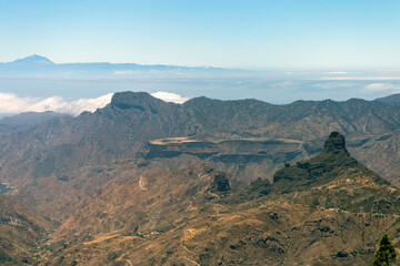 Mountains of Gran Canaria view from the rocks of Roque Nublo