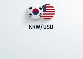 Won of the Republic of Korea dollar exchange currency rate