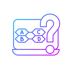 Trivia games gradient linear vector icon. Demonstrating knowledge in different categories. Intelectual fight. Thin line color symbols. Modern style pictogram. Vector isolated outline drawing