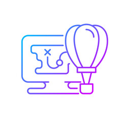 Adventure games gradient linear vector icon. Open world exploration full of interesting places. Thin line color symbols. Modern style pictogram. Vector isolated outline drawing