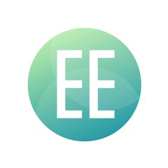 EE Letter Logo Design With Simple style