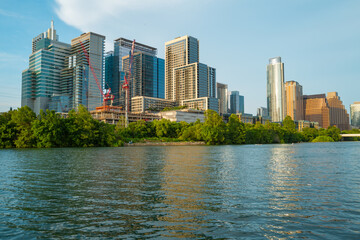 Fototapeta premium Austin, Texas, USA downtown skyline over the Colorado River.