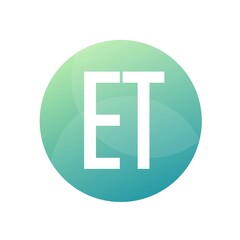 ET Letter Logo Design With Simple style