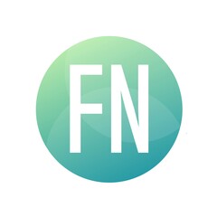 FN Letter Logo Design With Simple style