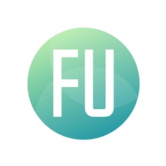 FU Letter Logo Design With Simple style
