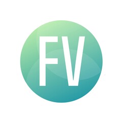FV Letter Logo Design With Simple style