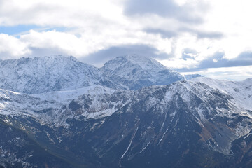View of snowy mountains in Zakopane Poland