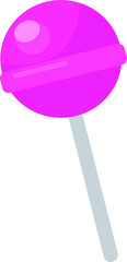 Lollipop vector illustration isolated on white background. Yummy sweet pink lollipop design.