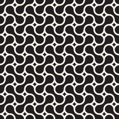 Vector seamless pattern. Repeating geometric elements. Stylish monochrome abstract background design.