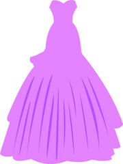 Wedding Dress Illustration.Pink wedding dress.

