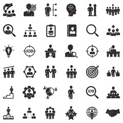 Head Hunting Icons. Black Scribble Design. Vector Illustration.