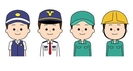 いろいろな職業　警備と工業