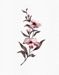 Watercolor floral illustrations for wall decoration, postcard, brochure cover design, wedding stationary, greetings, wallpapers, fashion, background and also for other ideas.