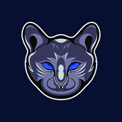 Spooky cat head vector illustration mascot