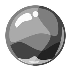 Ball grey shiny glossy colorful game art. Magic crystal glass sphere, bubble shot elements. Cartoon vector GUI app