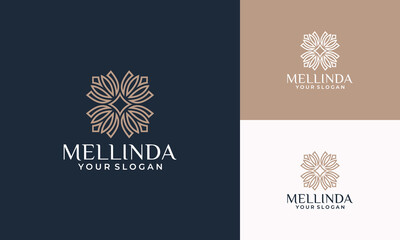 Abstract flower lotus logo for spa, salon and boutique