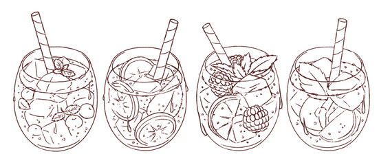 Summer drinks in different flavours