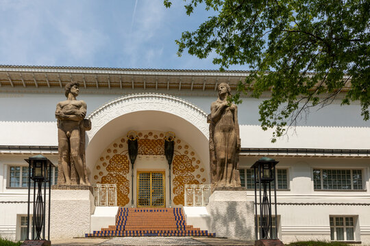 entrance to the Ernst-Ludwig House at the mathildenhoehe in Darmstadt, Germany. Architect Joseph Maria Olbricht built the art nouveau house in 1900.