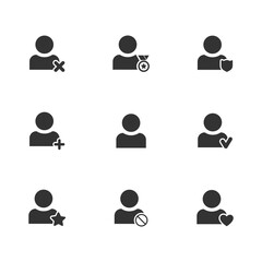 User, person, account, profile icon set