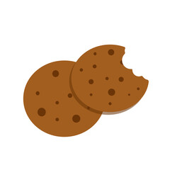 Chocolate Chip Cookies. Icon. For decoration of postcards, prints, design.Vector.