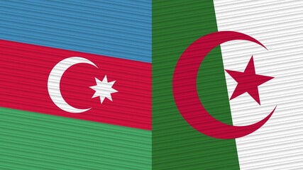 Algeria and Afghanistan Two Half Flags Together Fabric Texture Illustration