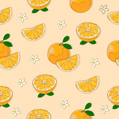 Orange pattern design.Design for print, cover, fabric.Summer concept.fresh Design