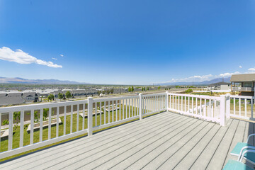 Large terrace on the second floor of a house in Utah Valley