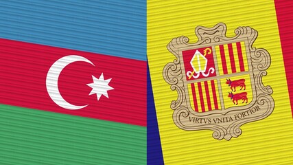 Andorra and Afghanistan Two Half Flags Together Fabric Texture Illustration