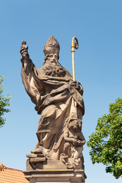 Sculpture of Saint Augustinus in Prague
