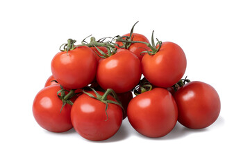 Realistic looking tomatoes isolated white background