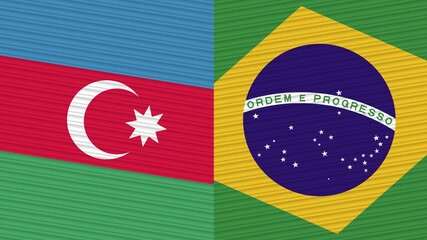 Brazil and Afghanistan Two Half Flags Together Fabric Texture Illustration