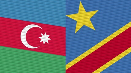 Democratic Republic of the Congo and Afghanistan Two Half Flags Together Fabric Texture Illustration