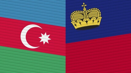 Liechtenstein and Afghanistan Two Half Flags Together Fabric Texture Illustration