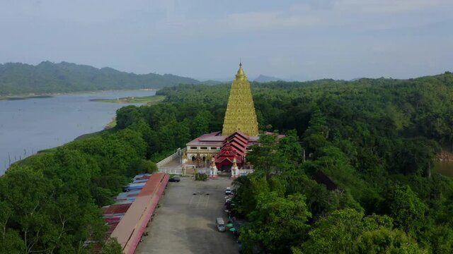 Chedi Phutthakhaya or Puttakaya Pagoda, Wat wang Wiwekaram or wat luang pho uttama in Sangkhlaburi, Kanchanaburi, Thailand
