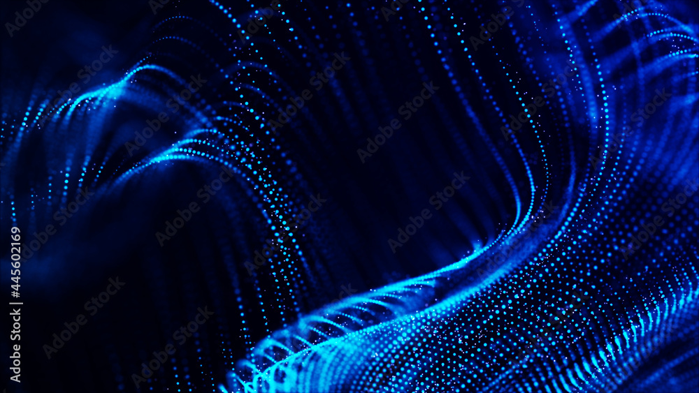Poster futuristic point wave. abstract background with a dynamic dots .connecting background. abstract wave